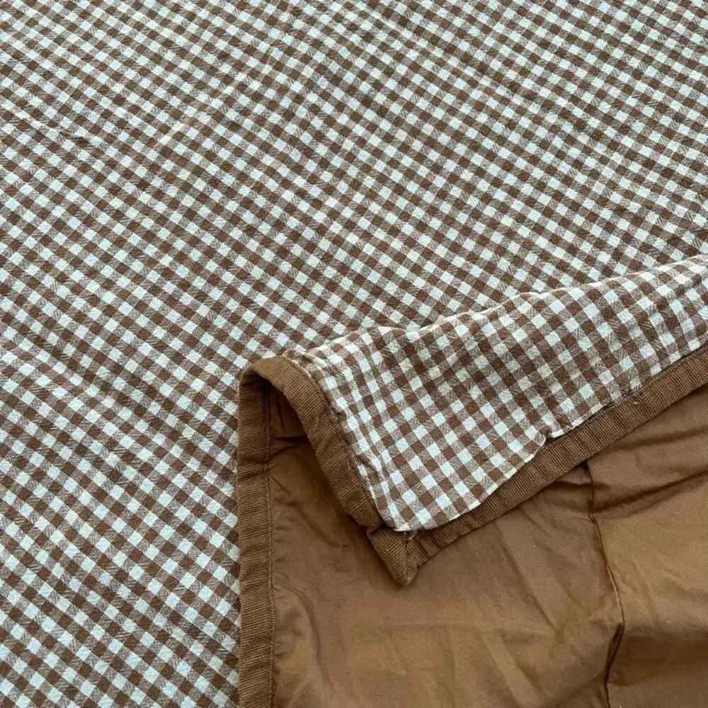 Threshold Cotton Full Double Duvet Cover & Pillow Sham Set Brown & White Gingham